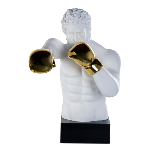 STATUA BOXER ETHAN CHLOE | in resina e marmo | 33x56x56cm