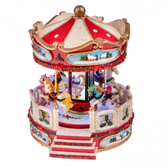 CARILLON GIOSTRA BRANDANI | in resina con luci e movimento | Ø21x25cm