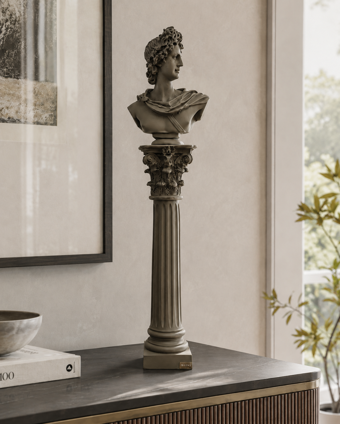 COLONNA CORINZIA APOLLO FANGO CHIARAELA | in resina | 7x39cm