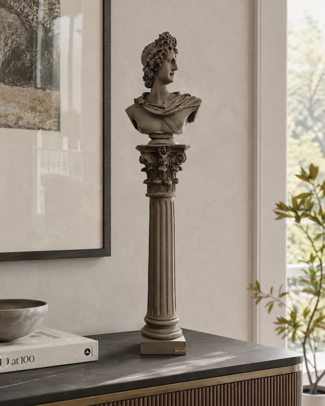 COLONNA CORINZIA APOLLO FANGO CHIARAELA | in resina | 7x39cm