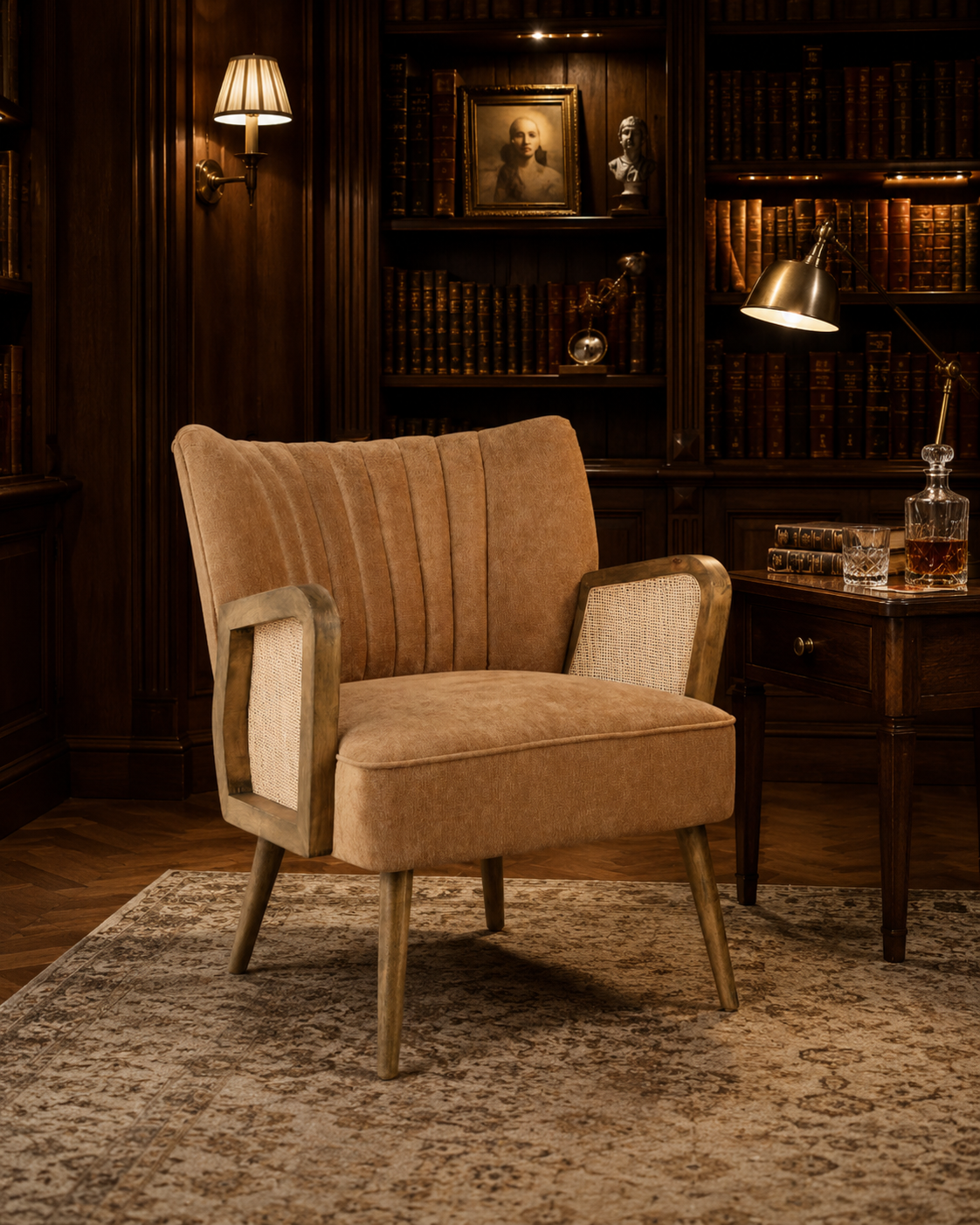 POLTRONA VIRNA BIZZOTTO | in similpelle e rattan| 64x71x79cm