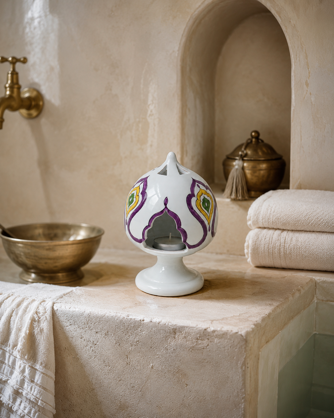 PORTACANDELA MARRAKECH SOPHIE MARIAGE | in ceramica vari colori | 15cm