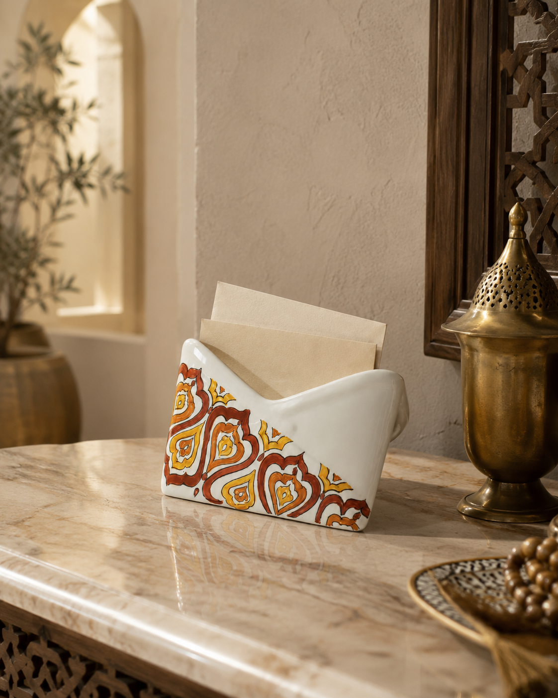 PORTE-LETTRES MARRAKECH SOPHIE MARIAGE | en céramique couleurs assorties | 17cm