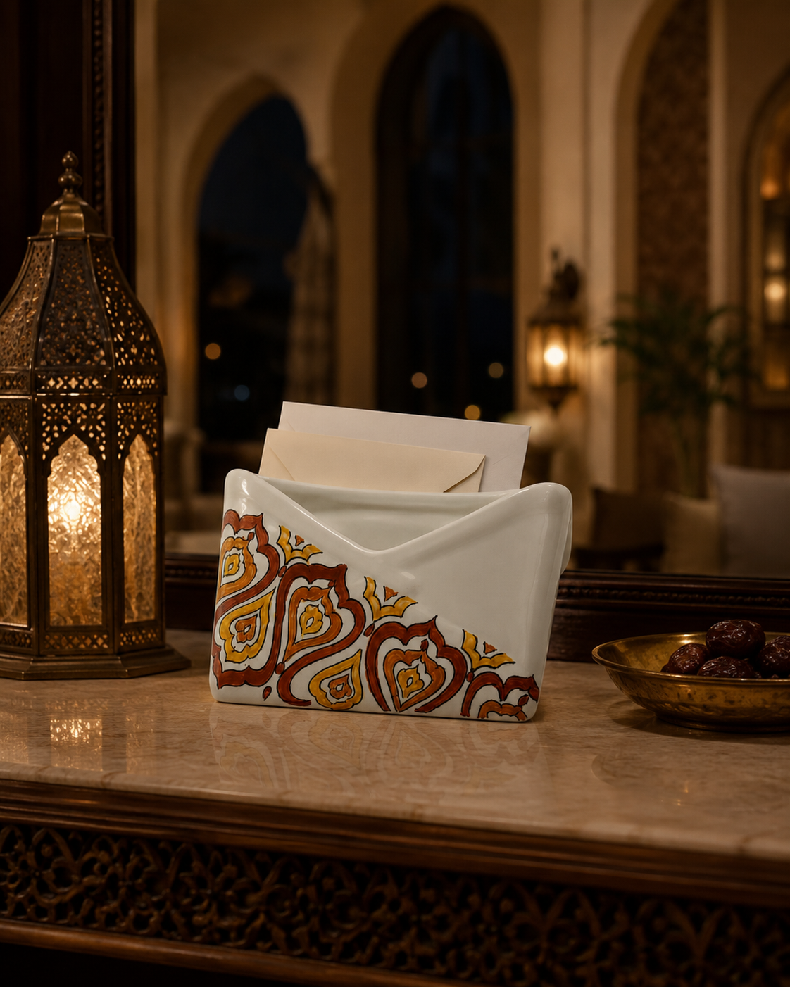 PORTE-LETTRES MARRAKECH SOPHIE MARIAGE | en céramique couleurs assorties | 17cm