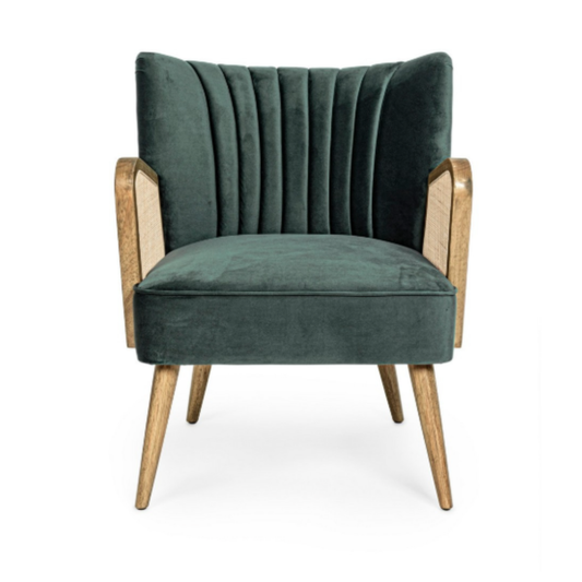 POLTRONA VIRNA BIZZOTTO | in similpelle e rattan| 64x71x79cm