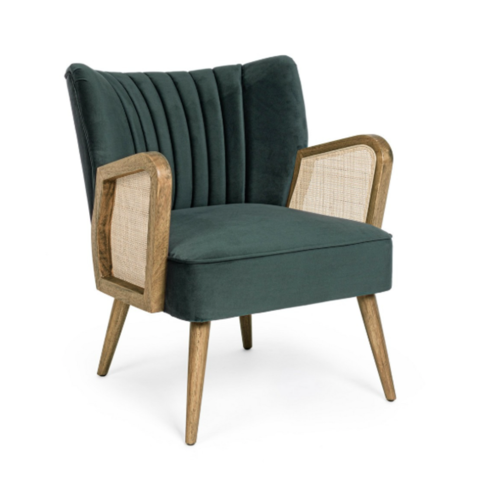 POLTRONA VIRNA BIZZOTTO | in similpelle e rattan| 64x71x79cm