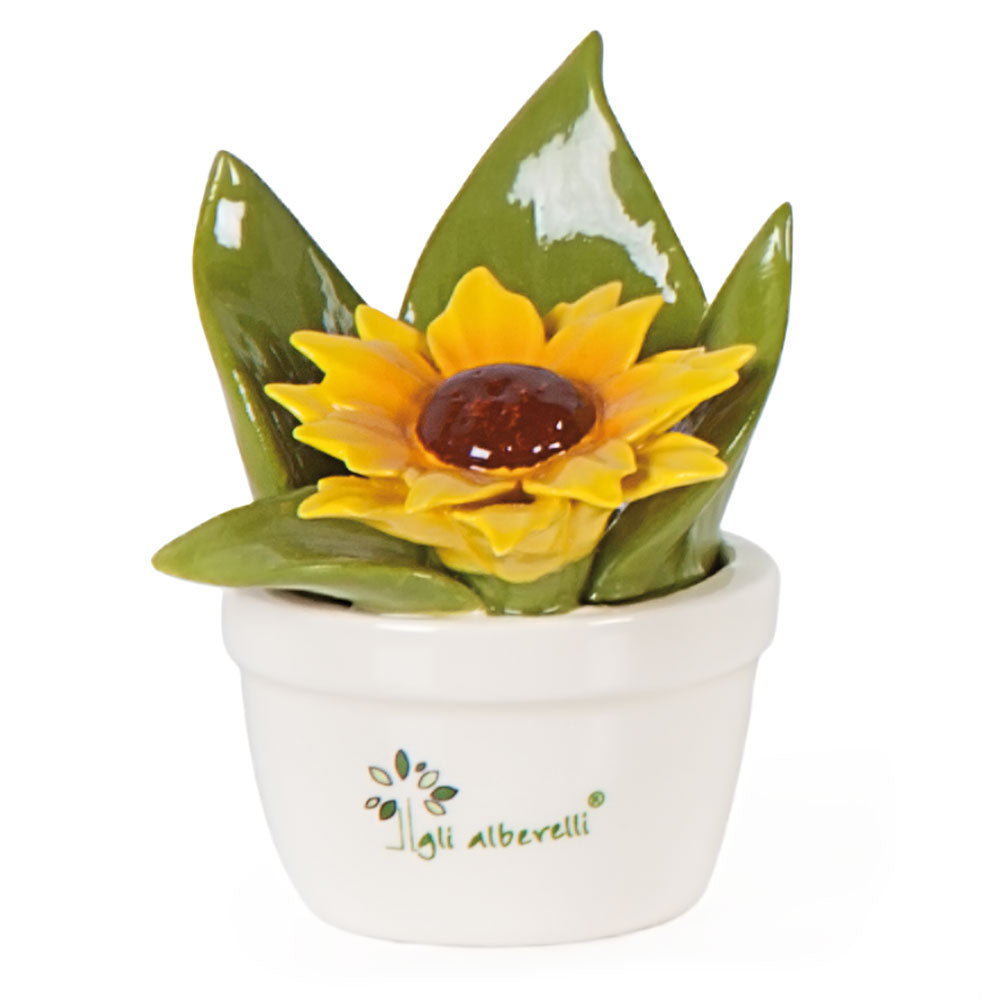 PROFUMINA GIRASOLE GLI ALBERELLI | in ceramica di Capodimonte | Ø8x10cm - | Adele Chérie - articoli da regalo e bomboniere