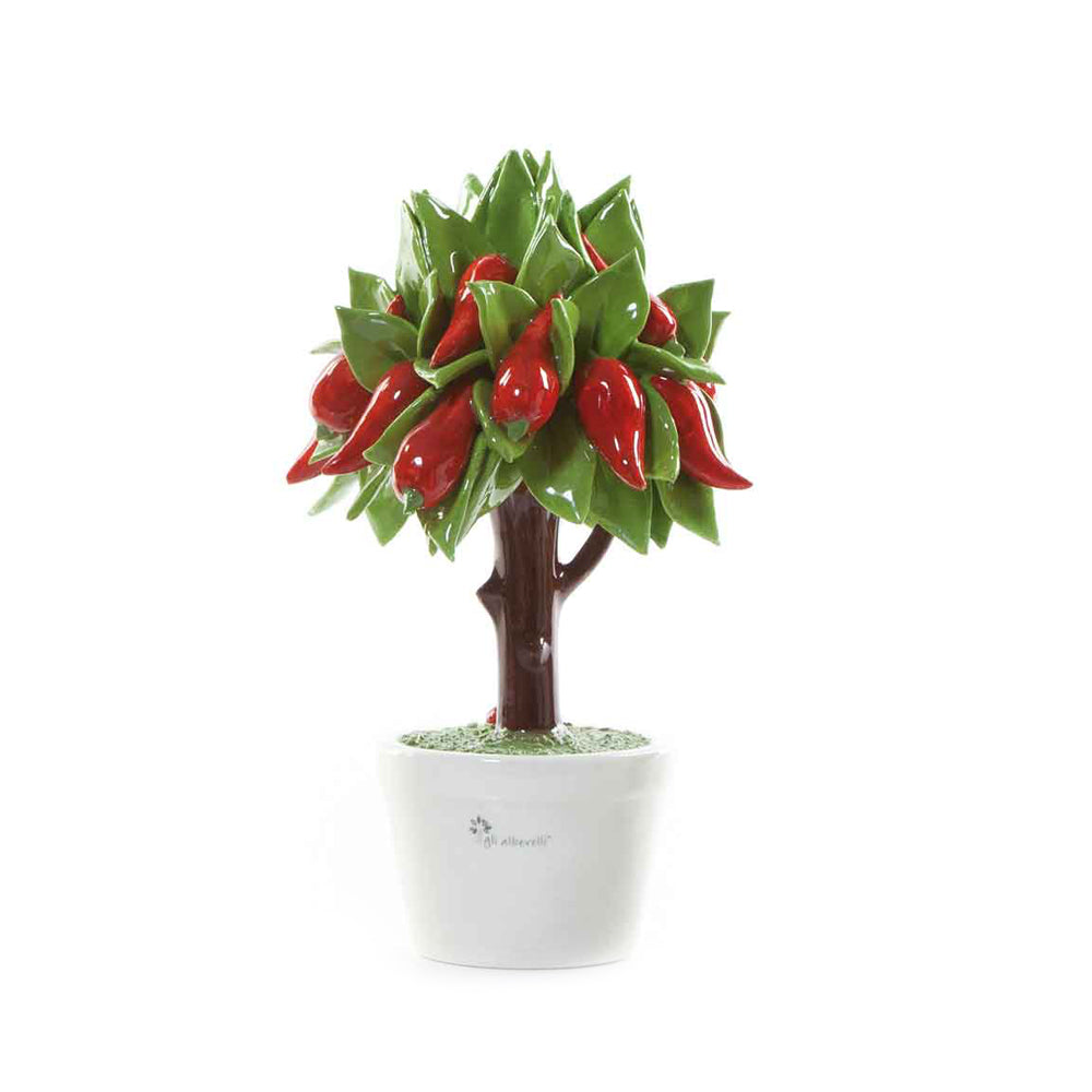 ALBERO PEPERONCINI GLI ALBERELLI | in ceramica di Capodimonte | Ø14x21cm - | Adele Chérie - articoli da regalo e bomboniere