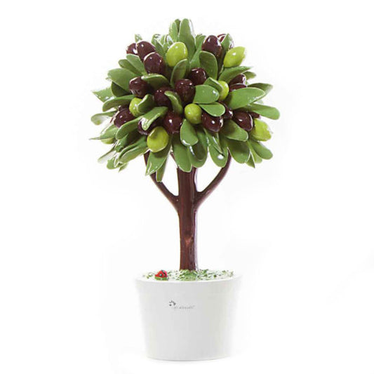ALBERO ULIVO GLI ALBERELLI | in ceramica di Capodimonte | Ø11x16cm - | Adele Chérie - articoli da regalo e bomboniere