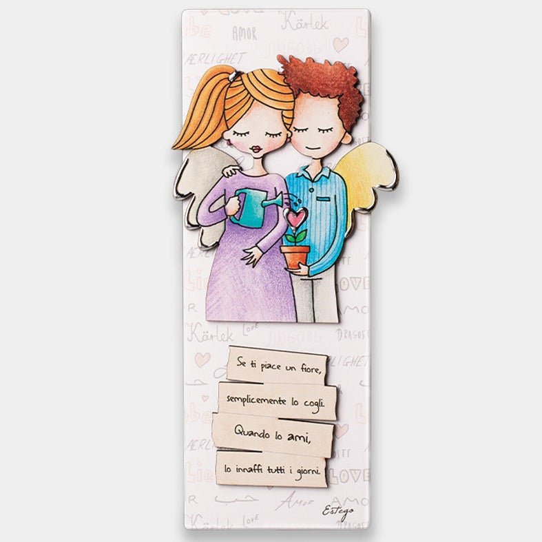 QUADRETTO AMORE LE GRAZIOSE | in legno | 9x25cm - | Adele Chérie - articoli da regalo e bomboniere