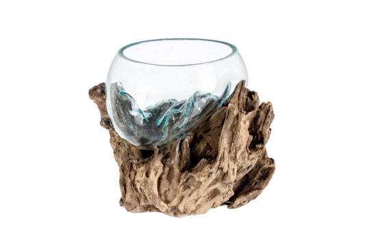 VASO RADICE | in legno naturale con ciotola | 18x20x20hcm - | Adele Chérie - articoli da regalo e bomboniere