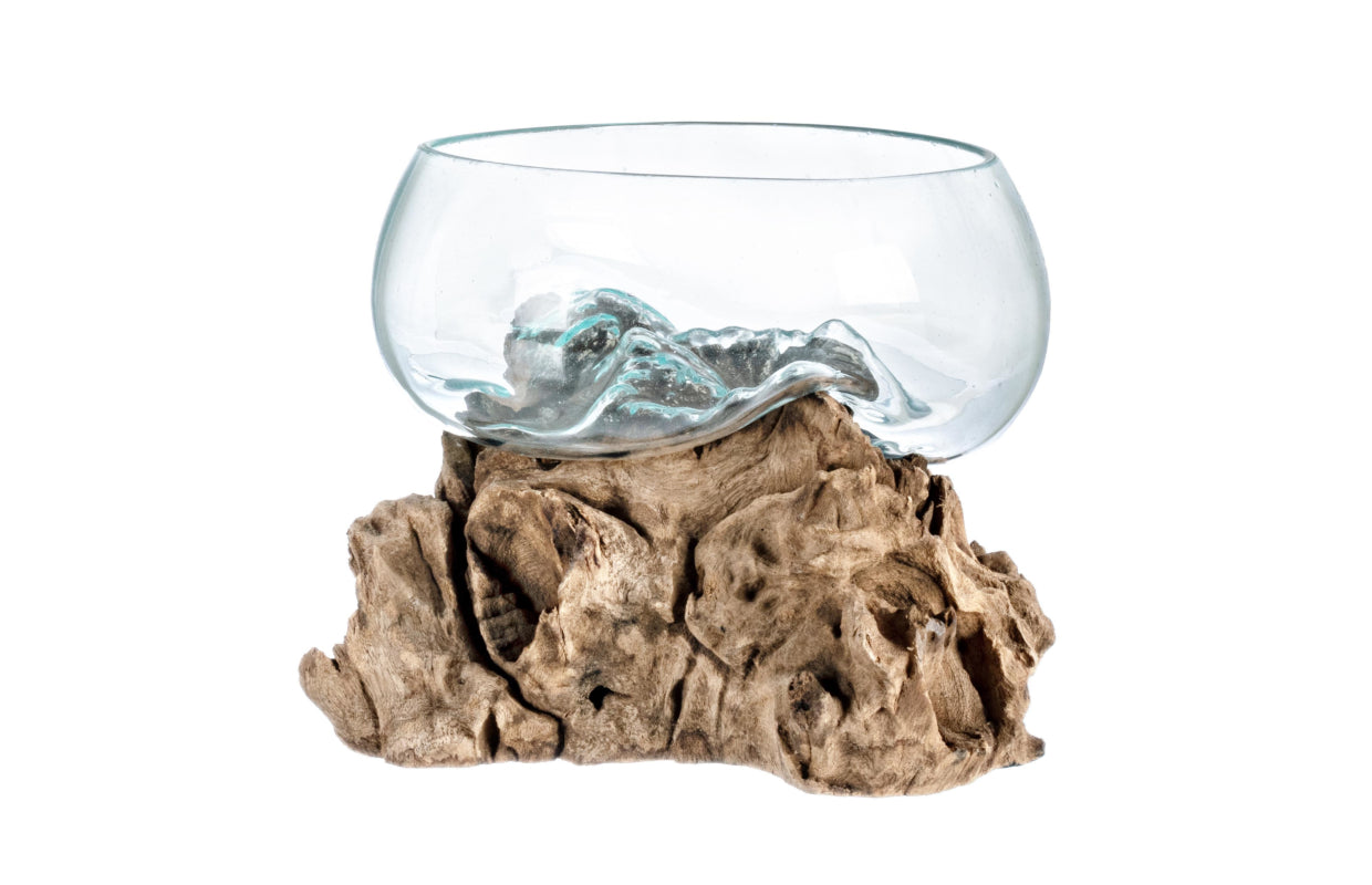 VASO RADICE | in legno naturale con ciotola | 18x20x20hcm - home decor | Adele Chérie - articoli da regalo e bomboniere