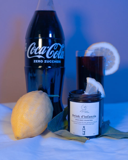 CANDELA DRINK D'INFANZIA MOONLIGHT CANDLES  | in vaso di vetro | 130gr