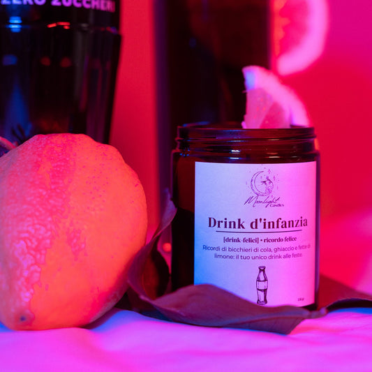CANDELA DRINK D'INFANZIA MOONLIGHT CANDLES  | in vaso di vetro | 130gr