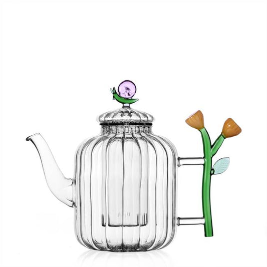 TEIERA CHIOCCIOLA E FIORE ROSA ICHENDORF MILANO | collezione Botanica | 25,5x19,5cm - | Adele Chérie - articoli da regalo e bomboniere