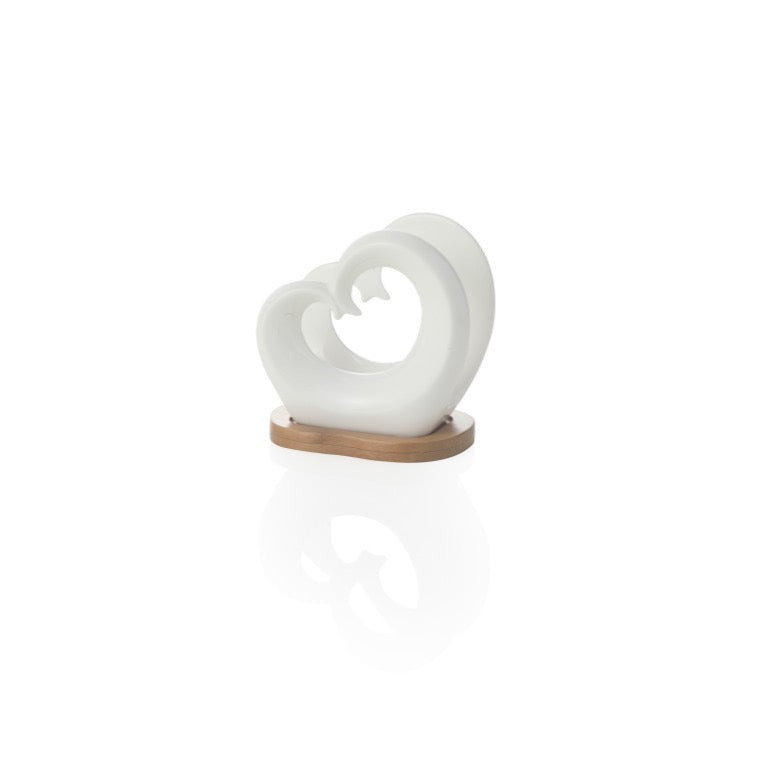 PORTATOVAGLIOLI DOPPIOCUORE | in porcellana | 10x6x10,5cm - | Adele Chérie - articoli da regalo e bomboniere
