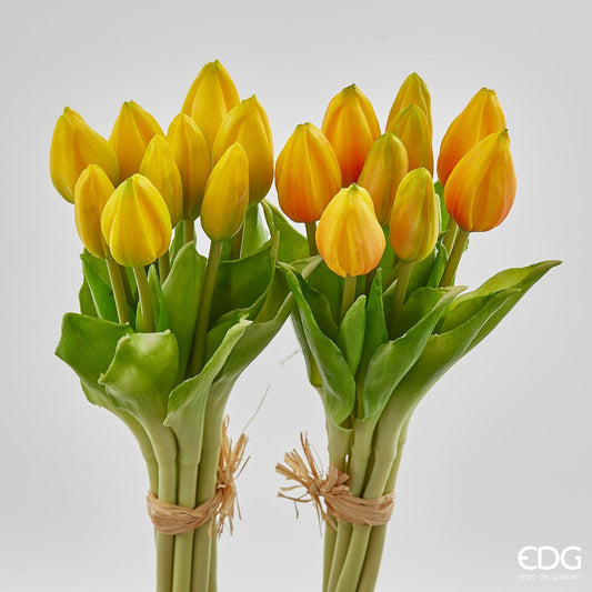 TULIPANO BOCCIOLI EDG | mazzetto composto da 9 pezzi | vari colori - rami e fiori / giallo e arancio | Adele Chérie - articoli da regalo e bomboniere