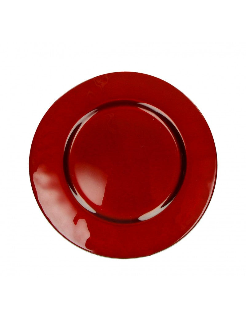 SOTTOPIATTO ROSSO BRANDANI | in vetro | Ø32cm - | Adele Chérie - articoli da regalo e bomboniere