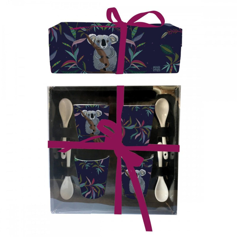 SET TAZZE CON CUCCHIAINO KOALA ALLEN DESIGNS - in ceramica - 4pz | Adele Chérie