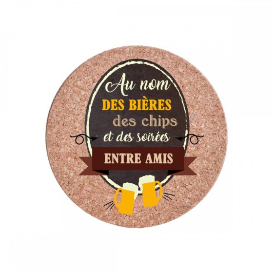 SOTTOPENTOLA MAGNETE BIRRA | in sughero | Ø21cm - | Adele Chérie - articoli da regalo e bomboniere