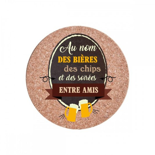SOTTOPENTOLA MAGNETE BIRRA | in sughero | Ø21cm - | Adele Chérie - articoli da regalo e bomboniere