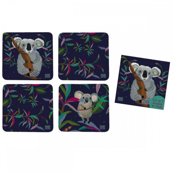 SOTTOBICCHIERI KOALA ALLEN DESIGNS - in sughero - 10x10cm | Adele Chérie