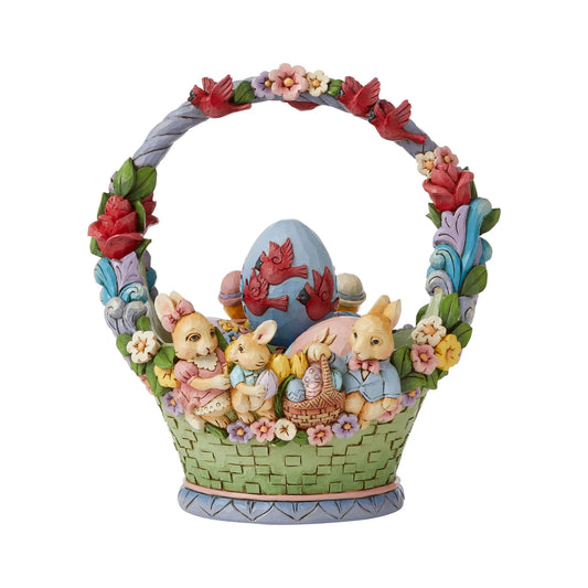 CESTINO DI PASQUA CON UOVA JIM SHORE | in resina | 21,5cm