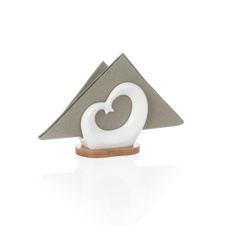 PORTATOVAGLIOLI DOPPIOCUORE | in porcellana | 10x6x10,5cm - portatovaglioli / bianco | Adele Chérie - articoli da regalo e bomboniere