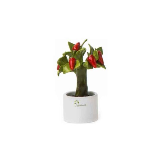 ALBERO ALLEGRO PEPERONCINI GLI ALBERELLI | in ceramica di Capodimonte | Ø6x11cm - | Adele Chérie - articoli da regalo e bomboniere