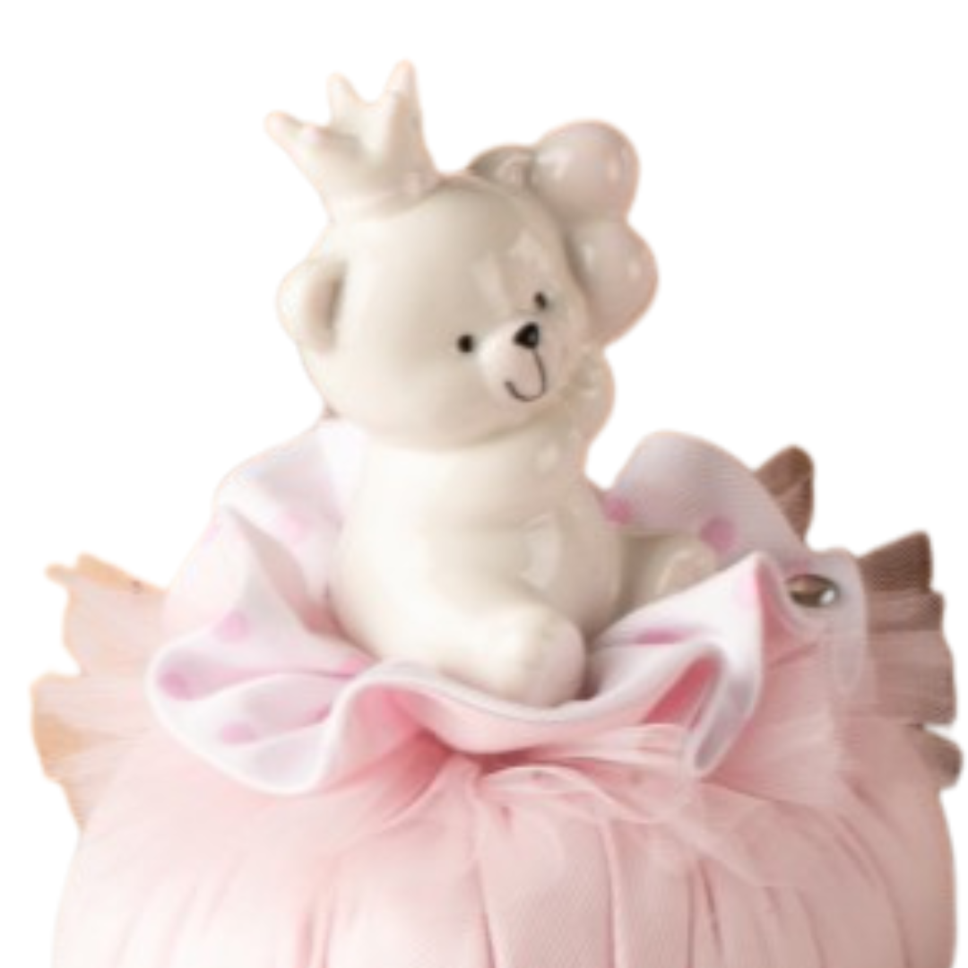 POUF ORSETTO ROSA L'INFINITO | in porcellana | Ø15x21cm - | Adele Chérie - articoli da regalo e bomboniere