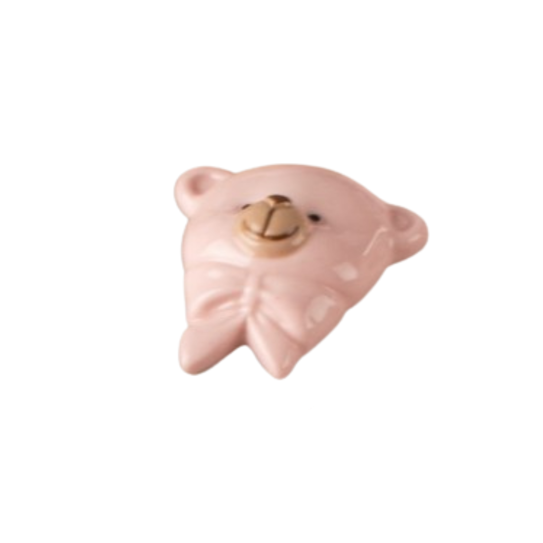 POUF CON ORSETTO ROSA L'INFINITO | in porcellana | Ø10x8cm - | Adele Chérie - articoli da regalo e bomboniere