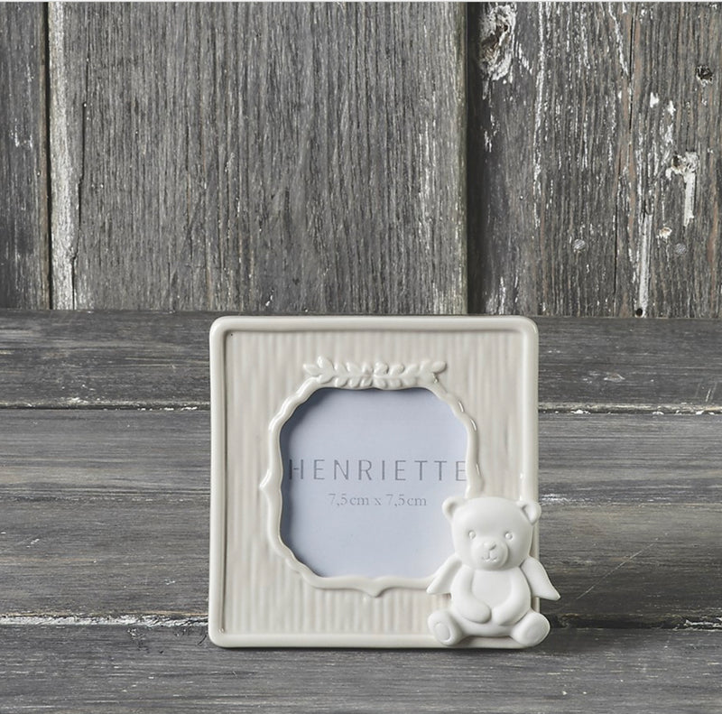 CORNICE QUADRATA ENFANT | in ceramica | 7,5cm - rosa / cornici / 7,5x7,5cm | Adele Chérie - articoli da regalo e bomboniere