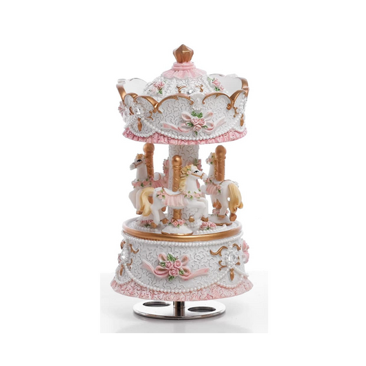 CARILLON CAROUSEL FEST ROSA ENCANTADA | in resina | 15cm - | Adele Chérie - articoli da regalo e bomboniere