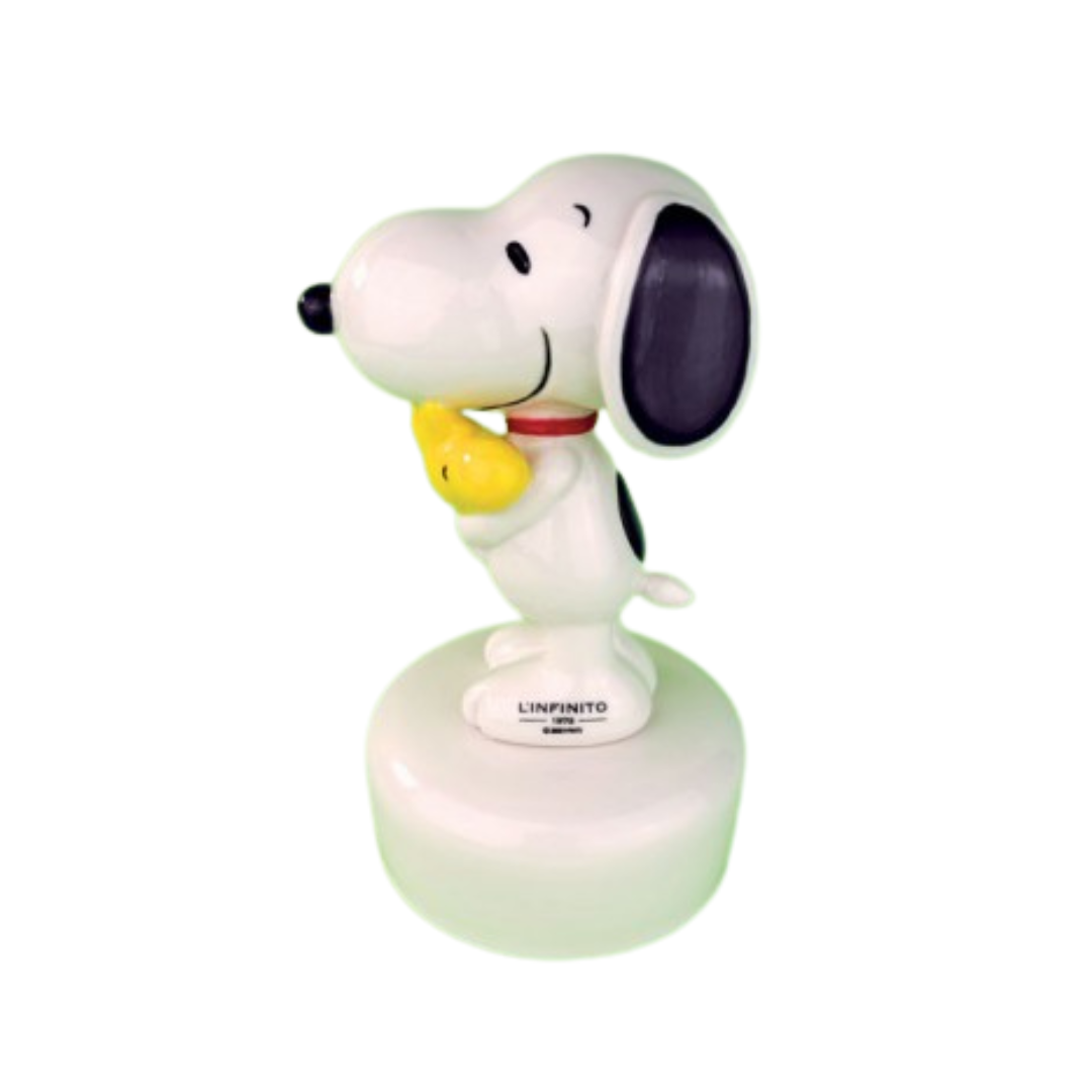 CARILLON SNOOPY E WOODSTOCK L'INFINITO | in porcellana lucida | Ø10x17cm - | Adele Chérie - articoli da regalo e bomboniere