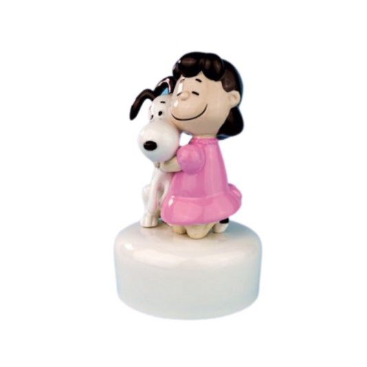 CARILLON LUCY E SNOOPY L'INFINITO | in porcellana lucida | Ø10x17cm - | Adele Chérie - articoli da regalo e bomboniere
