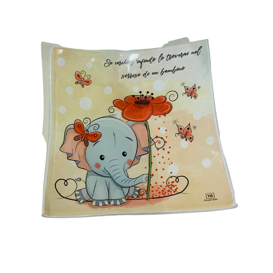 VASSOIETTO ELEFANTINO ADELE CHÉRIE | in vetro | 13x13cm - | Adele Chérie - articoli da regalo e bomboniere