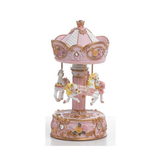 CARILLON CAROUSEL GIOIELLO ROSA ENCANTADA | in resina | varie misure - 18cm | Adele Chérie - articoli da regalo e bomboniere