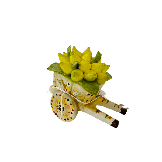 CARRETTO SICILIANO LIMONI LA CAPODIMONTE CHIC | in ceramica di Capodimonte | 12x7cm - | Adele Chérie - articoli da regalo e bomboniere