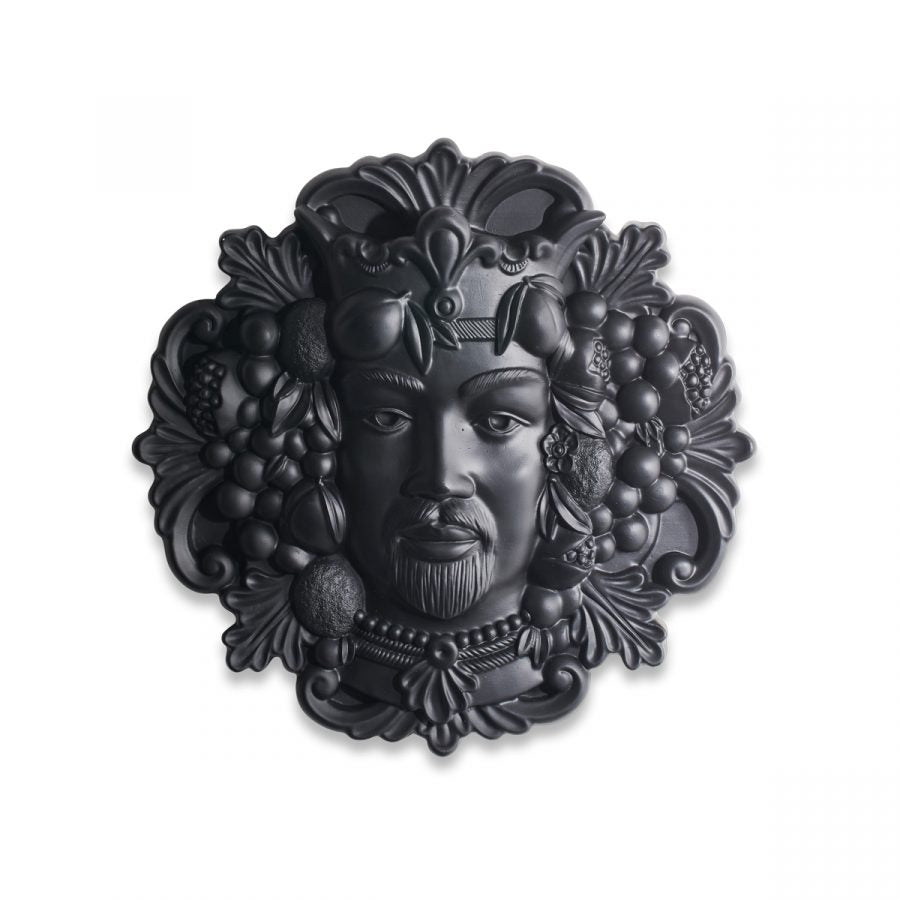 DECORAZIONE iMORI MASCHIO MEDITERRANEA HENRIETTE - in resina nero - Ø40cm | Adele Chérie
