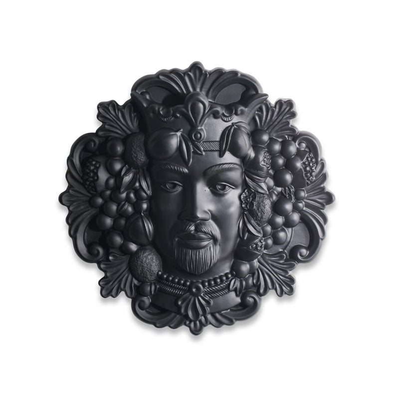 DECORAZIONE iMORI MASCHIO MEDITERRANEA HENRIETTE - in resina nero - Ø40cm | Adele Chérie