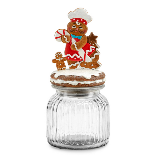 BARATTOLO OMINO GINGERBREAD FADE MAISON | in vetro e resina | 23cm - | Adele Chérie - articoli da regalo e bomboniere