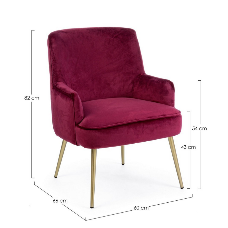 POLTRONA CLELIA BIZZOTTO - in velluto - 60x66x82cm | Adele Chérie