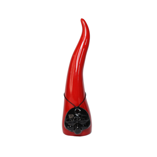 CORNO ROSSO CON MASCHERA NERA SINISCALCHI | in ceramica | varie misure