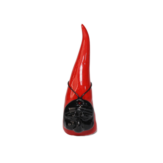 CORNO ROSSO CON MASCHERA NERA SINISCALCHI | in ceramica | varie misure