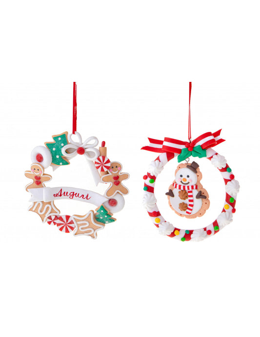 CORONCINA GINGER BREAD PENDAGLI BRANDANI | in plastica | 2pz - | Adele Chérie - articoli da regalo e bomboniere