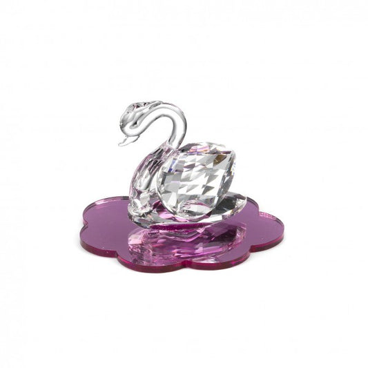 CIGNO SU NUVOLA DEBORA CARLUCCI | in cristallo vari colori | 8x8x6cm - cristallo / rosa | Adele Chérie - articoli da regalo e bomboniere