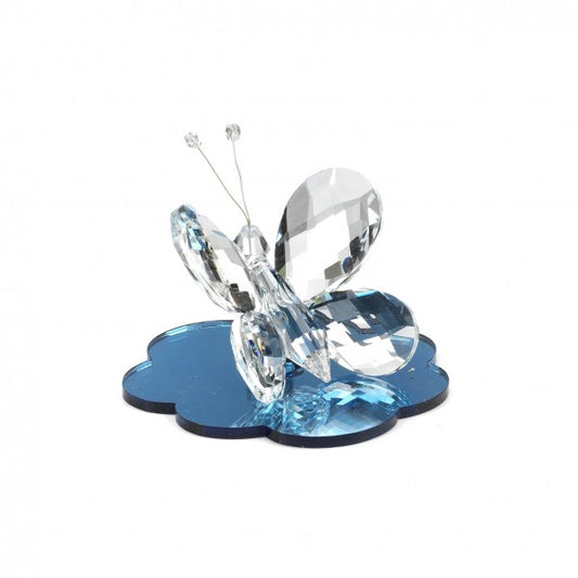 FARFALLA SU NUVOLA DEBORA CARLUCCI | in cristallo vari colori | 8x8x6cm - cristallo / blu | Adele Chérie - articoli da regalo e bomboniere