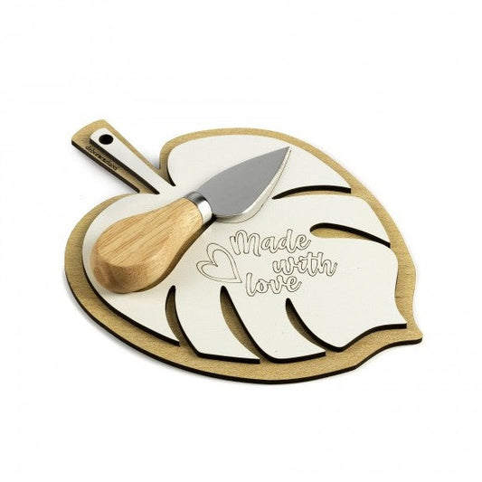 TAGLIERE ZANZIBAR FOGLIA DEBORA CARLUCCI | in legno | 15x15cm - | Adele Chérie - articoli da regalo e bomboniere