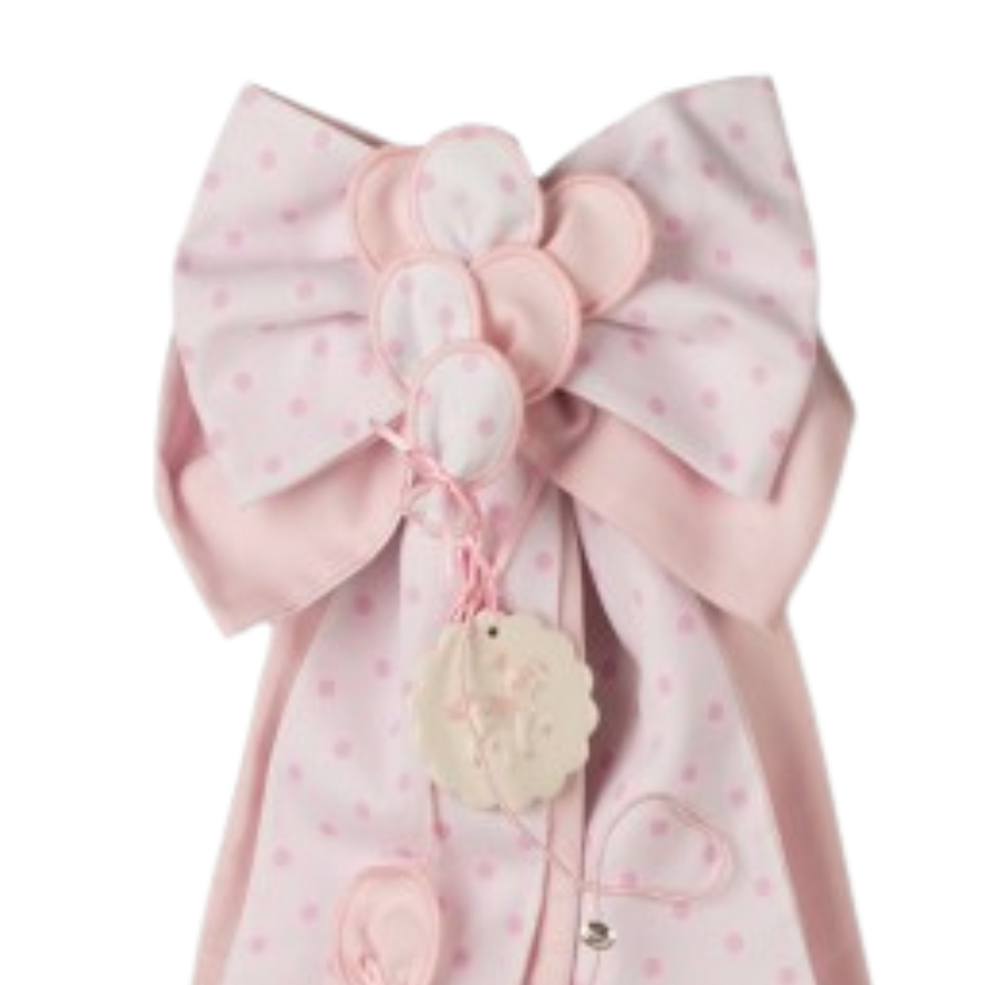 FIOCCO NASCITA PALLONCINO ROSA L'INFINITO | in tessuto | 62cm - | Adele Chérie - articoli da regalo e bomboniere