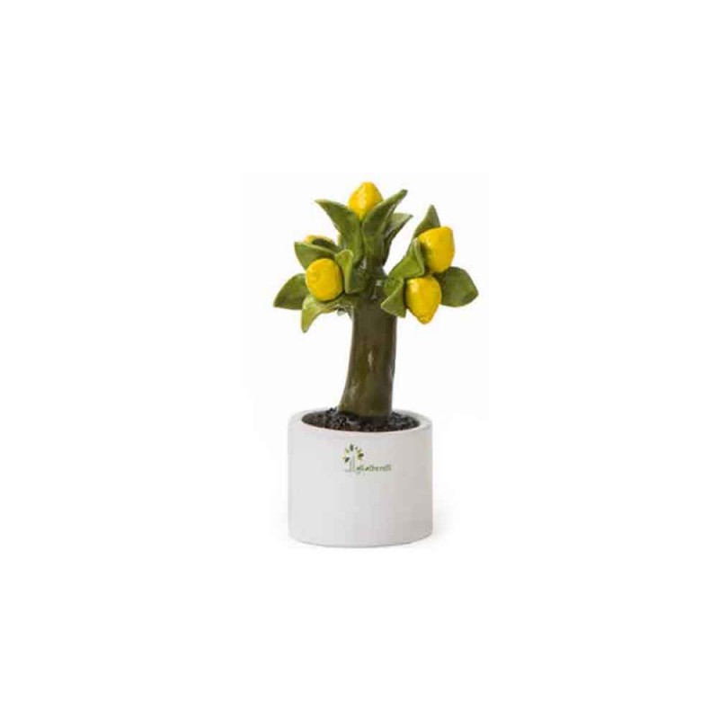 ALBERO ALLEGRO LIMONE GLI ALBERELLI | in ceramica di Capodimonte | Ø6x11cm - | Adele Chérie - articoli da regalo e bomboniere